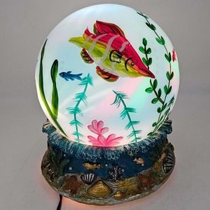 Tropical aquarium coral reef fish hand painted Night Light Accent Lamp